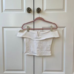 off the shoulder white top